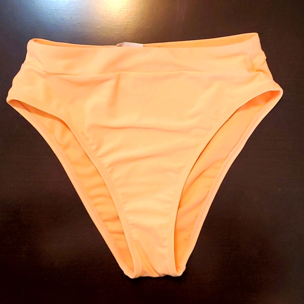 NWOT Xhilaration high waisted high thigh peach bikini bottoms.  Size S